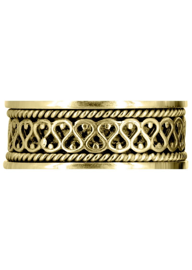 Yellow Gold Celtic Unique Mens Wedding Band | High Polish Finish (Sean)