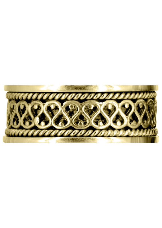 Yellow Gold Celtic Unique Mens Wedding Band | High Polish Finish (Sean)