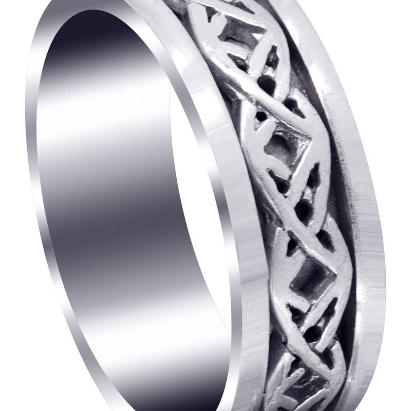 Celtic Mens Wedding Band | Sand Blast / High Polish Finish (Derek)