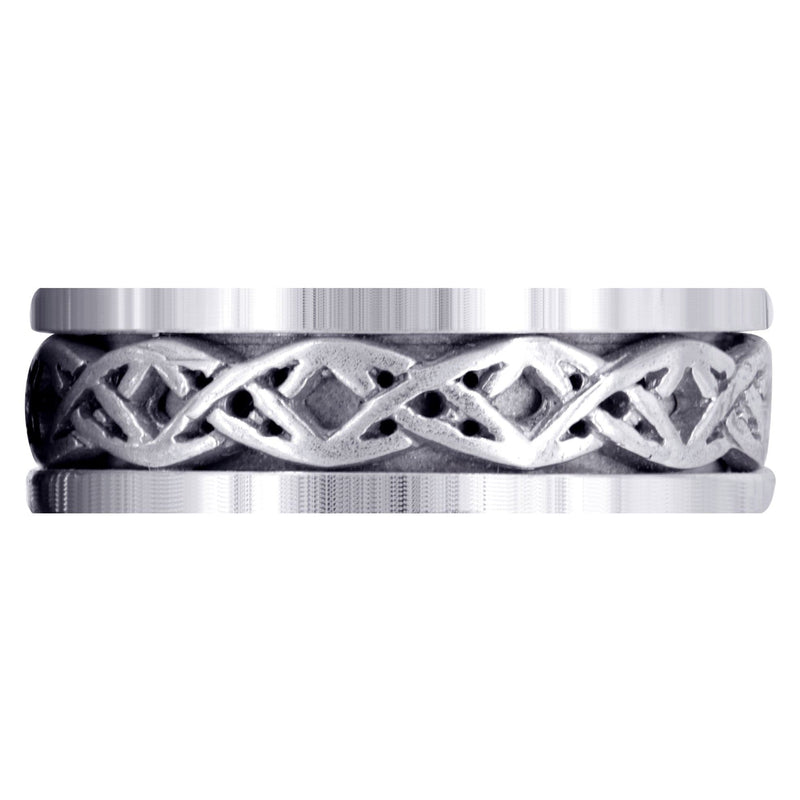 Celtic Mens Wedding Band | Sand Blast / High Polish Finish (Derek)