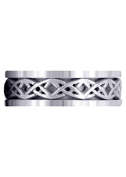 Celtic Mens Wedding Band | Sand Blast / High Polish Finish (Derek)