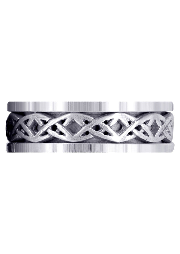 Celtic Mens Wedding Band | Sand Blast / High Polish Finish (Derek)