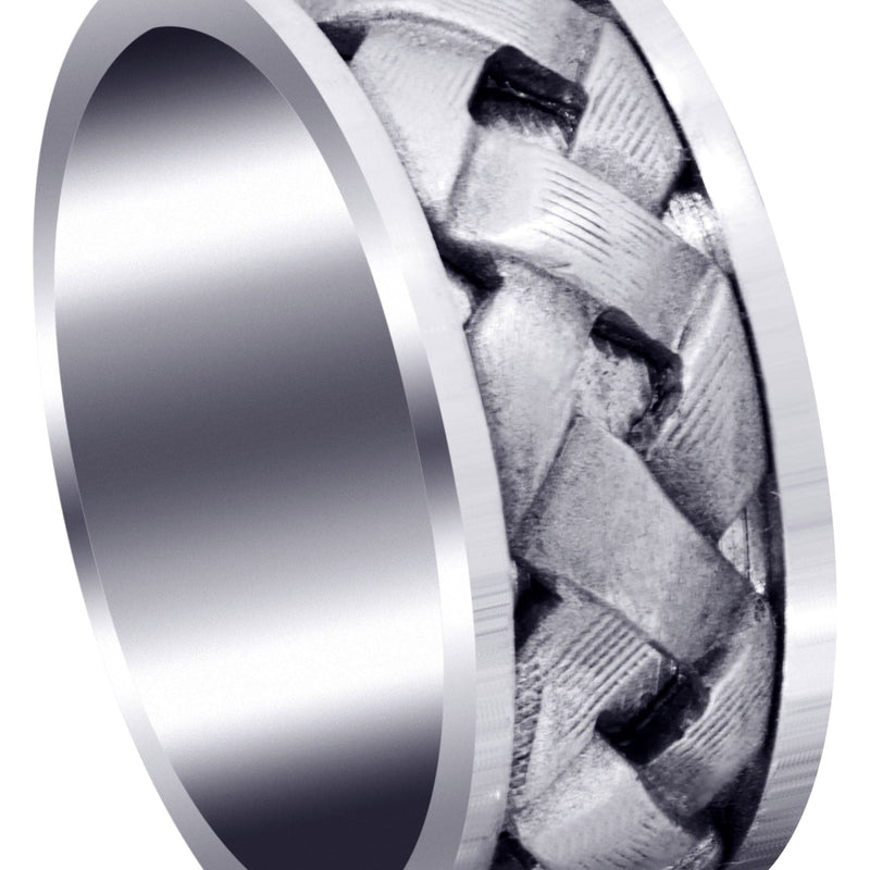 Contemporary Mens Wedding Band | Satin Finish (Wesley)