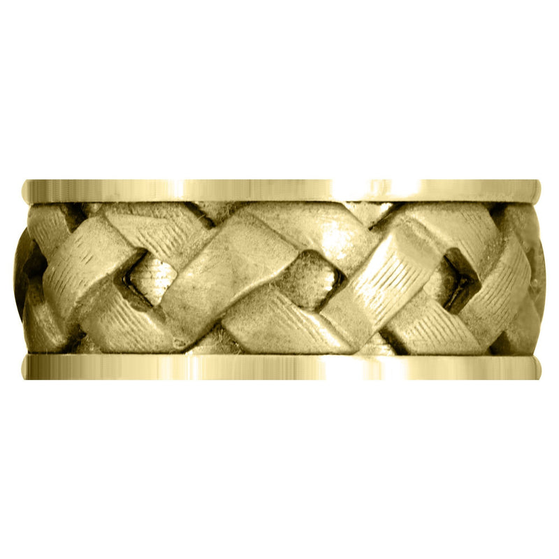 Yellow Gold Contemporary Mens Wedding Band | Satin Finish (Wesley)