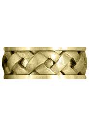 Yellow Gold Contemporary Mens Wedding Band | Satin Finish (Wesley)