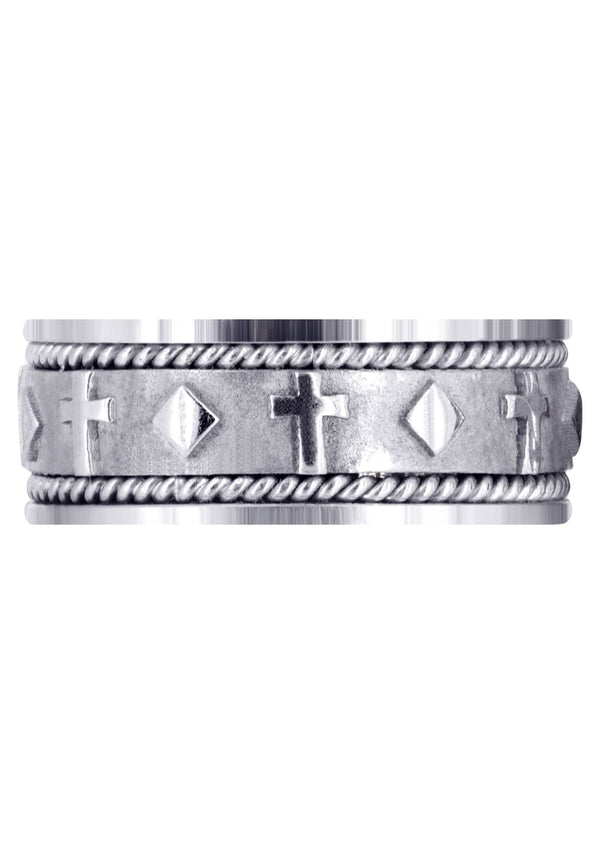 Religious Mens Wedding Band | Sand Blast / High Polish Finish (Mateo)
