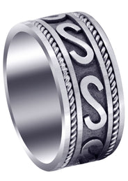 Celtic Mens Wedding Band | Sand Blast / High Polish Finish (Asher)