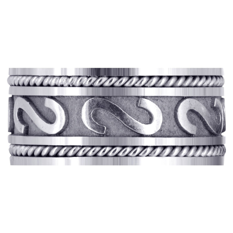 Celtic Mens Wedding Band | Sand Blast / High Polish Finish (Asher)