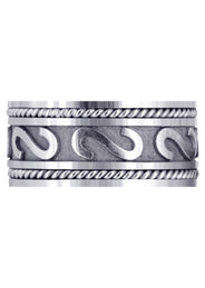 Celtic Mens Wedding Band | Sand Blast / High Polish Finish (Asher)