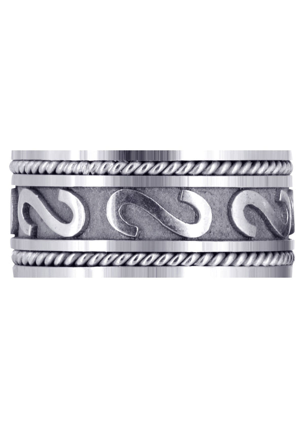 Celtic Mens Wedding Band | Sand Blast / High Polish Finish (Asher)