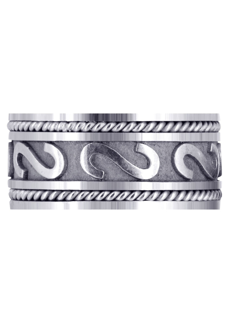 Celtic Mens Wedding Band | Sand Blast / High Polish Finish (Asher)