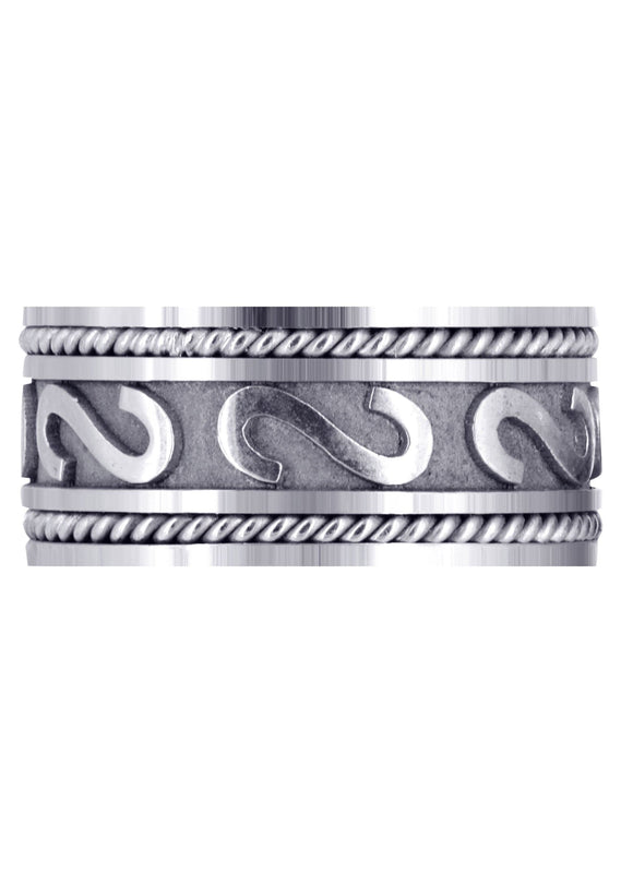 Celtic Mens Wedding Band | Sand Blast / High Polish Finish (Asher)