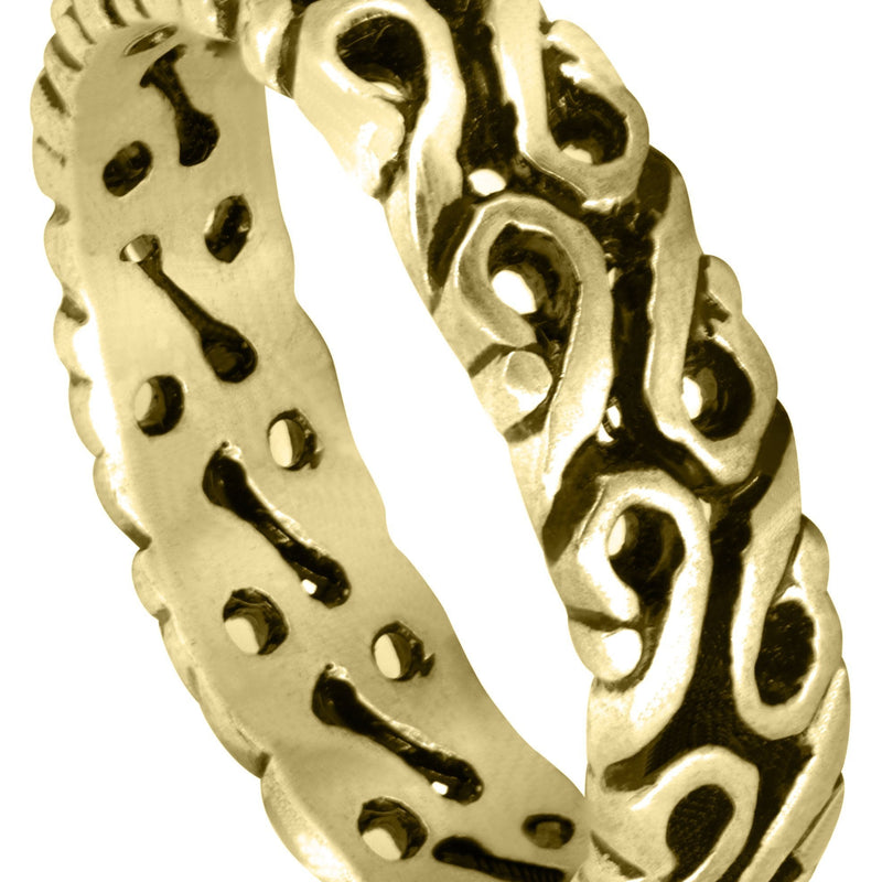 Yellow Gold Celtic Mens Wedding Band | High Polish Finish (Tyler)