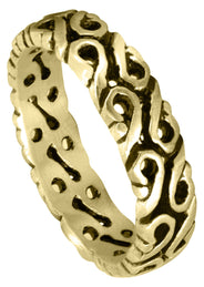 Yellow Gold Celtic Mens Wedding Band | High Polish Finish (Tyler)