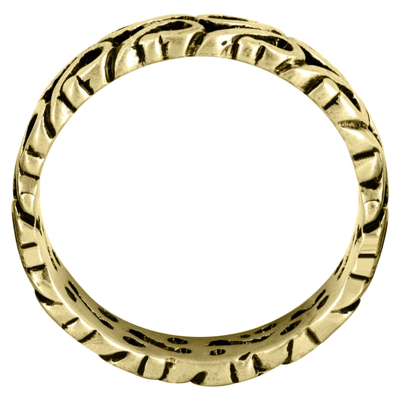 Yellow Gold Celtic Mens Wedding Band | High Polish Finish (Tyler)