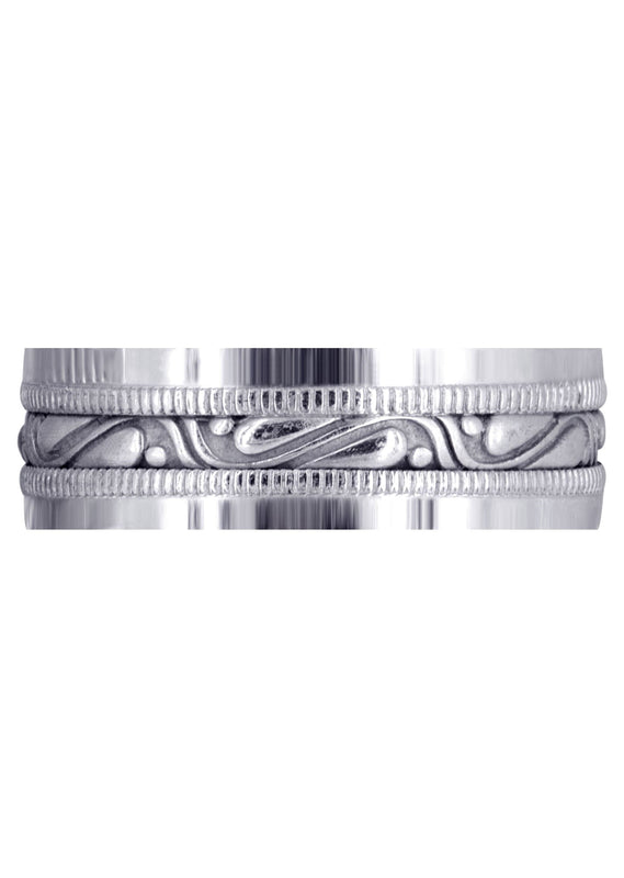 Celtic Mens Wedding Band | Sand Blast / High Polish Finish (Finn)
