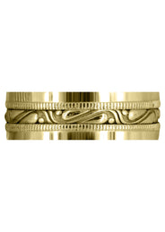 Yellow Gold Celtic Mens Wedding Band | Sand Blast / High Polish Finish (Finn)