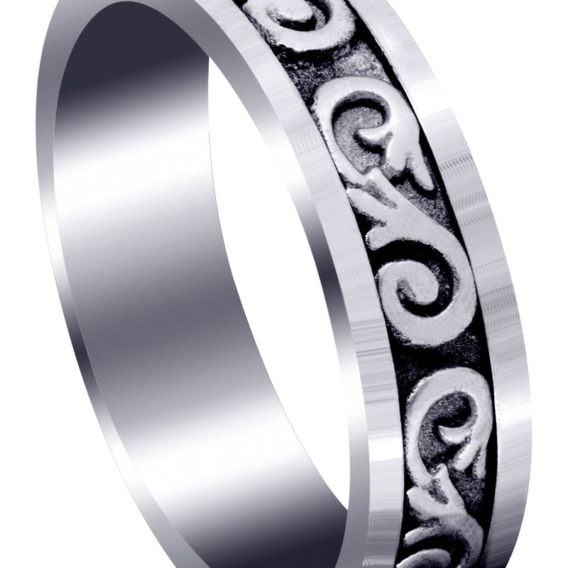 Celtic Unique Mens Wedding Band | Sand Blast / High Polish Finish (Elliot)