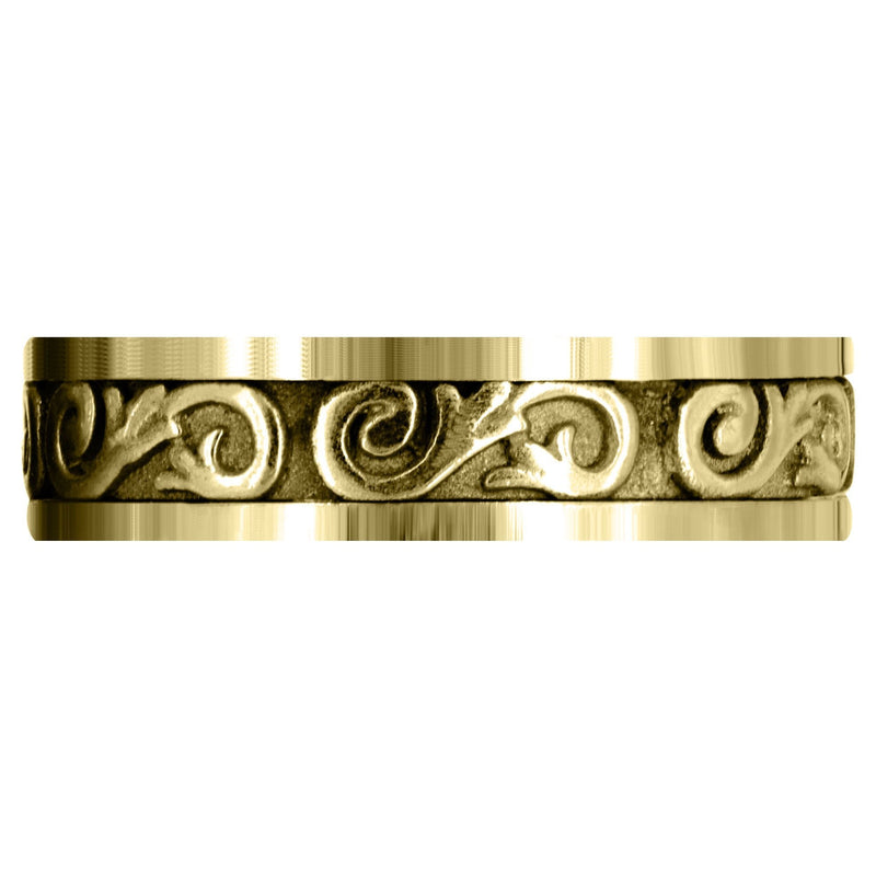 Yellow Gold Celtic Unique Mens Wedding Band | Sand Blast / High Polish Finish (Elliot)