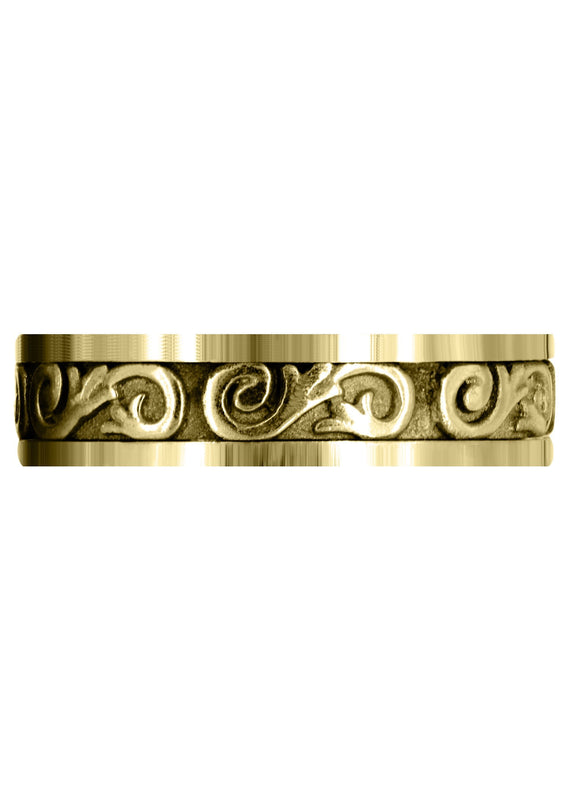 Yellow Gold Celtic Unique Mens Wedding Band | Sand Blast / High Polish Finish (Elliot)
