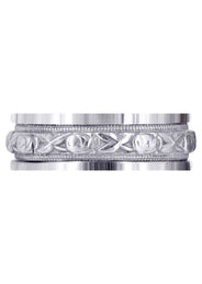 Antique Unique Mens Wedding Band | Sand Blast / High Polish Finish (Xander)