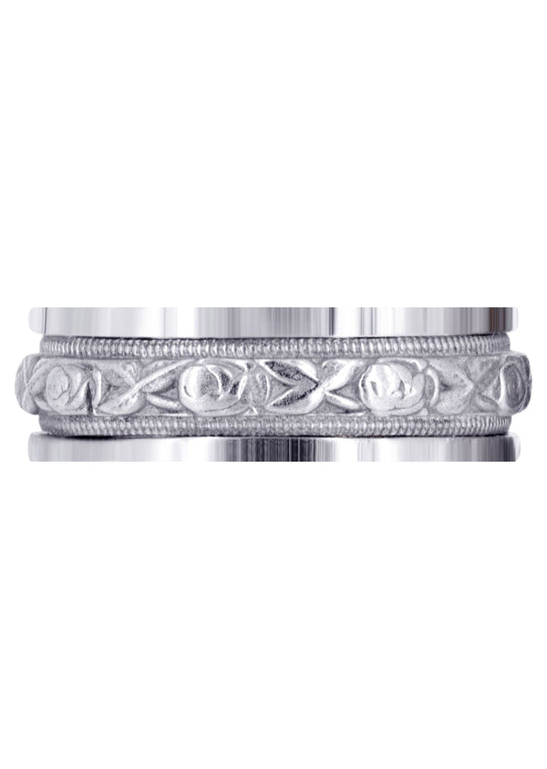 Antique Unique Mens Wedding Band | Sand Blast / High Polish Finish (Xander)