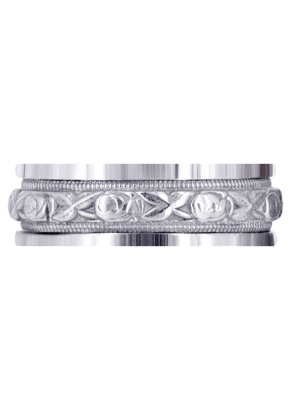 Antique Unique Mens Wedding Band | Sand Blast / High Polish Finish (Xander)
