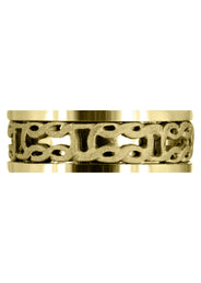 Yellow Gold Celtic Mens Wedding Band | Sand Blast Finish (Kevin)