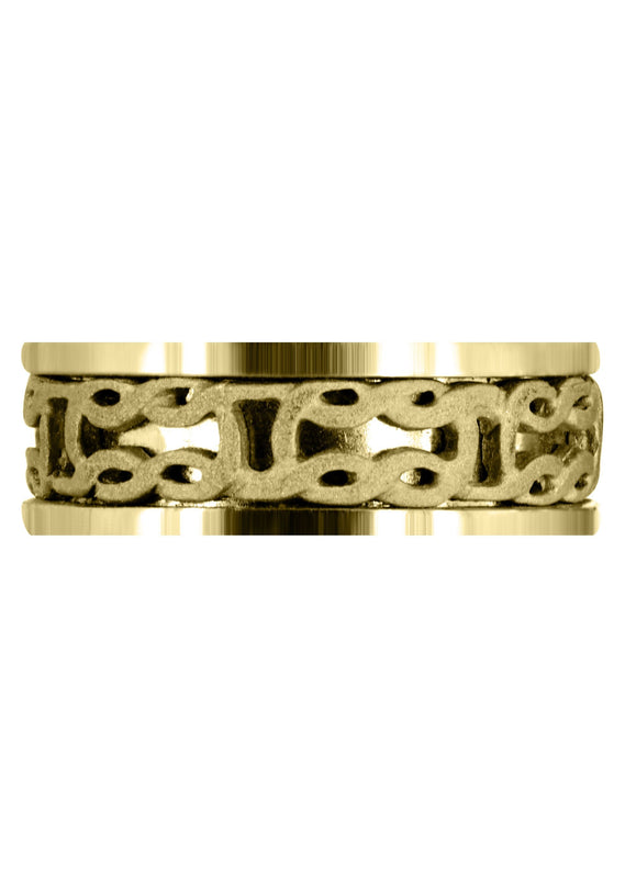 Yellow Gold Celtic Mens Wedding Band | Sand Blast Finish (Kevin)