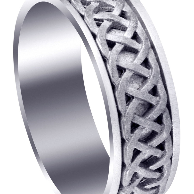 Celtic Mens Wedding Band | Sand Blast Finish (Cooper)