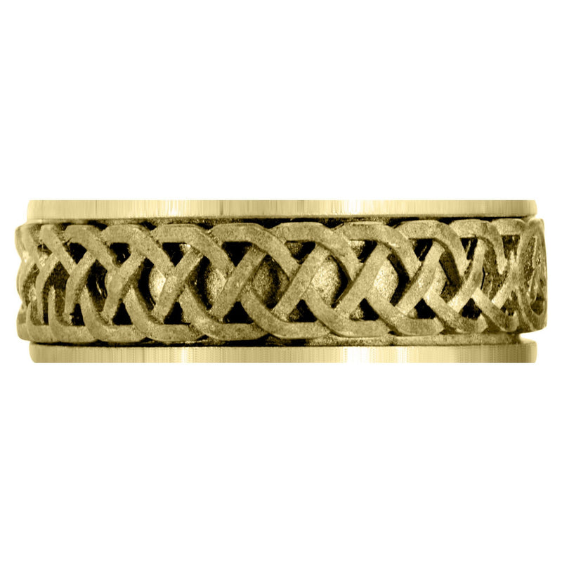 Yellow Gold Celtic Mens Wedding Band | Sand Blast Finish (Cooper)