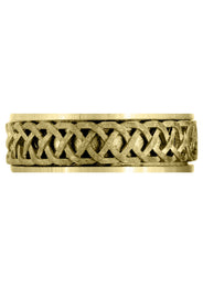 Yellow Gold Celtic Mens Wedding Band | Sand Blast Finish (Cooper)