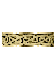 Yellow Gold Celtic Mens Wedding Band | Sand Blast Finish (Ian)