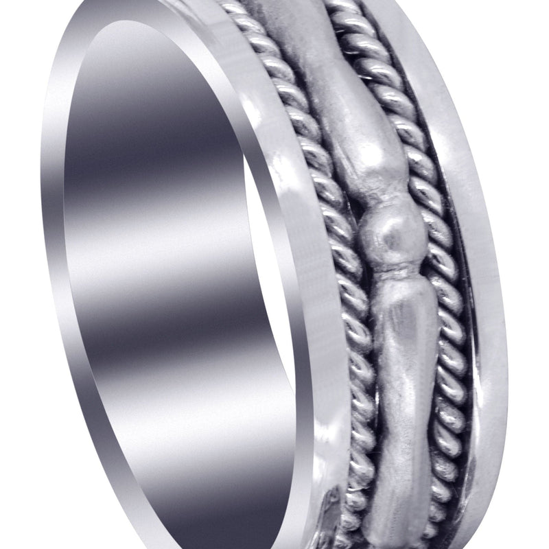 Contemporary Mens Wedding Band | Sand Blast Finish (Knox)