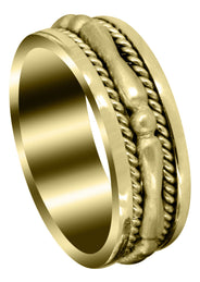 Yellow Gold Contemporary Mens Wedding Band | Sand Blast Finish (Knox)