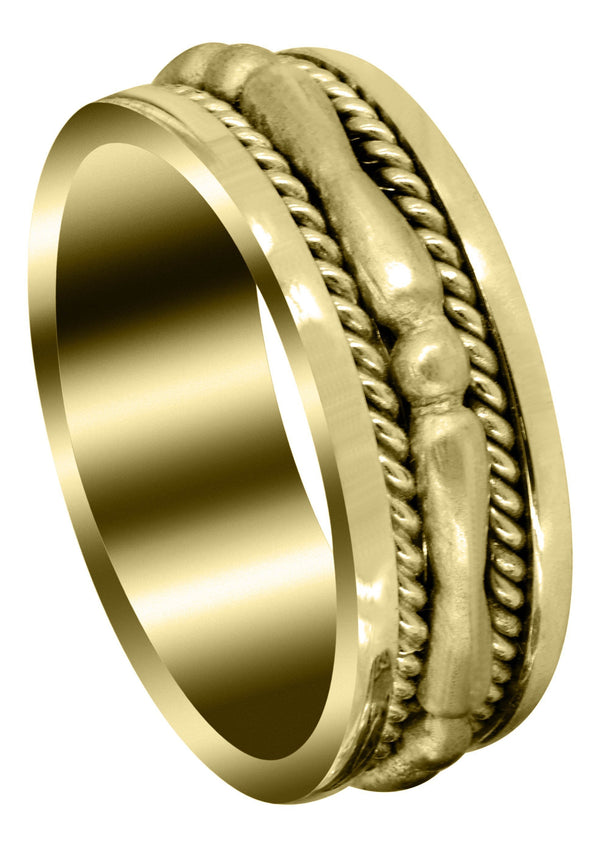 Yellow Gold Contemporary Mens Wedding Band | Sand Blast Finish (Knox)