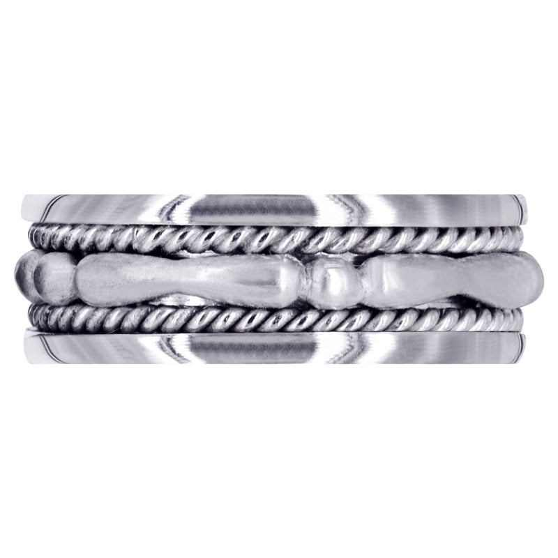 Contemporary Mens Wedding Band | Sand Blast Finish (Knox)