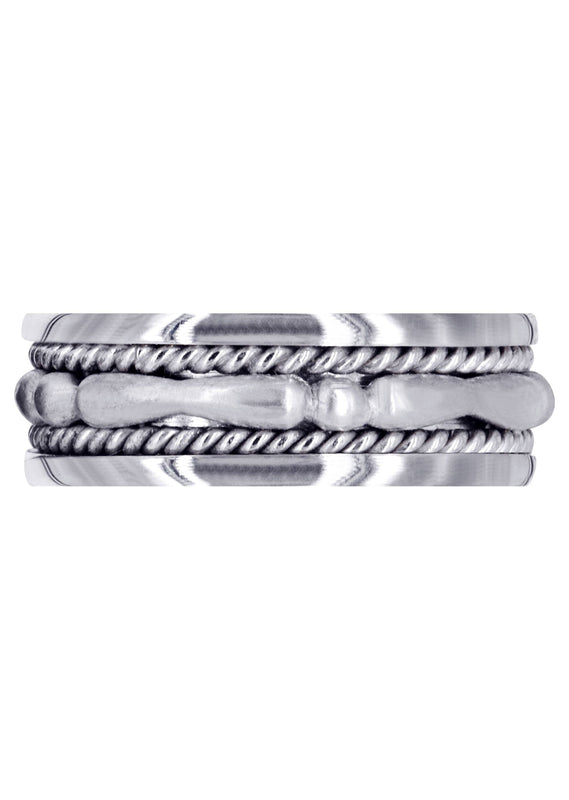 Contemporary Mens Wedding Band | Sand Blast Finish (Knox)