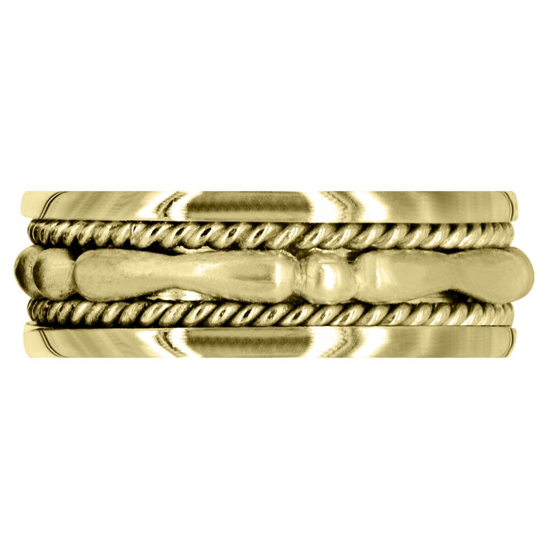 Yellow Gold Contemporary Mens Wedding Band | Sand Blast Finish (Knox)