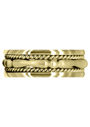 Yellow Gold Contemporary Mens Wedding Band | Sand Blast Finish (Knox)