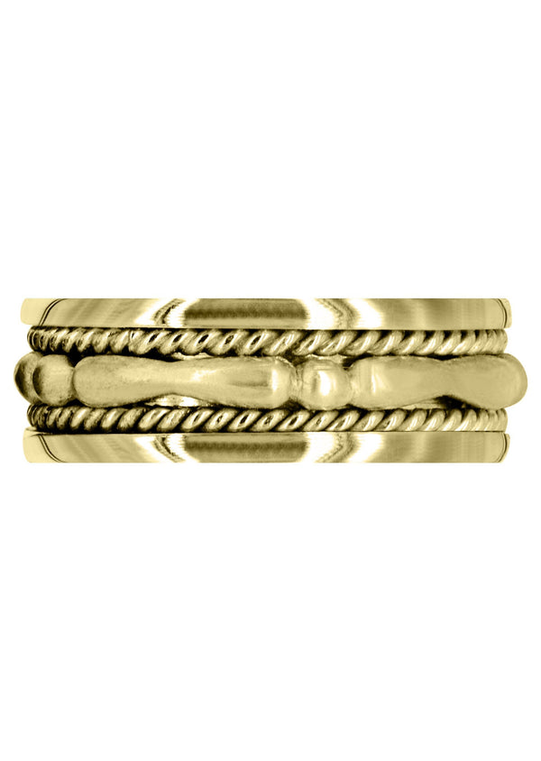 Yellow Gold Contemporary Mens Wedding Band | Sand Blast Finish (Knox)