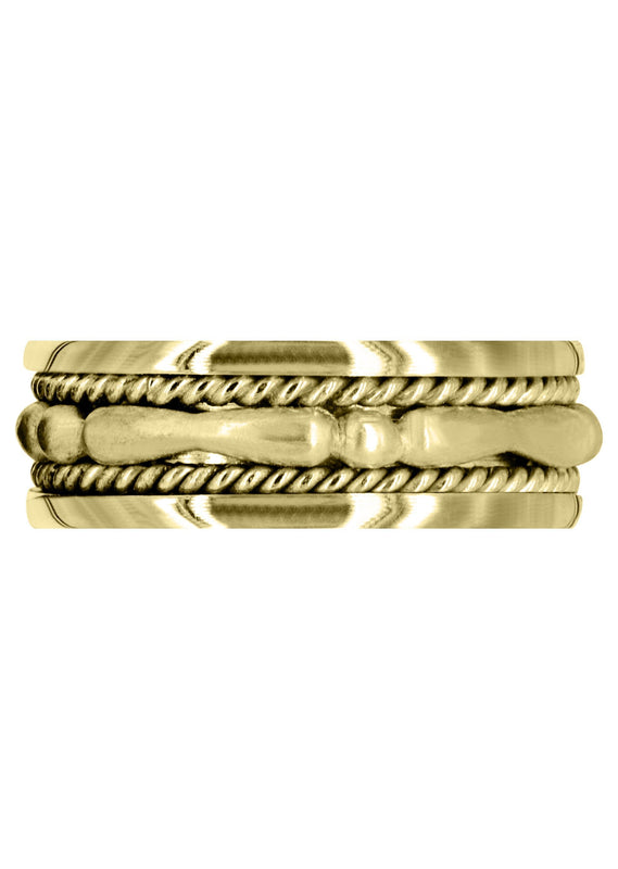 Yellow Gold Contemporary Mens Wedding Band | Sand Blast Finish (Knox)