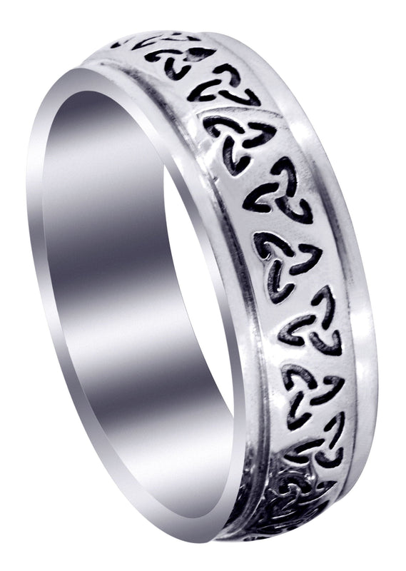 Celtic Unique Mens Wedding Band | High Polish Finish (Raymond)