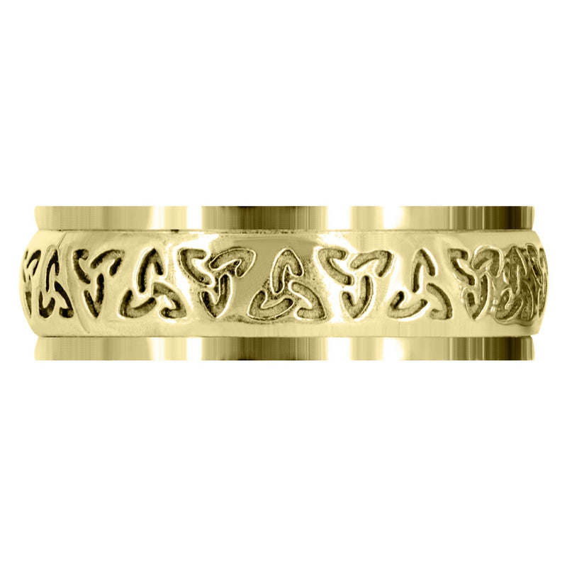 Yellow Gold Celtic Unique Mens Wedding Band | High Polish Finish (Raymond)