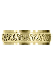 Yellow Gold Celtic Unique Mens Wedding Band | High Polish Finish (Raymond)
