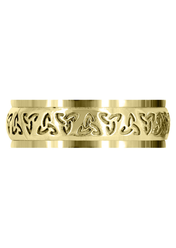 Yellow Gold Celtic Unique Mens Wedding Band | High Polish Finish (Raymond)