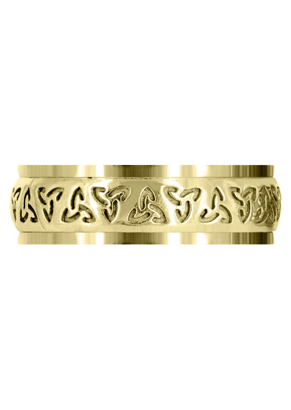 Yellow Gold Celtic Unique Mens Wedding Band | High Polish Finish (Raymond)