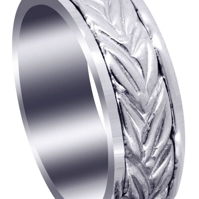 Antique Mens Wedding Band | Sand Blast / High Polish Finish (Peter)