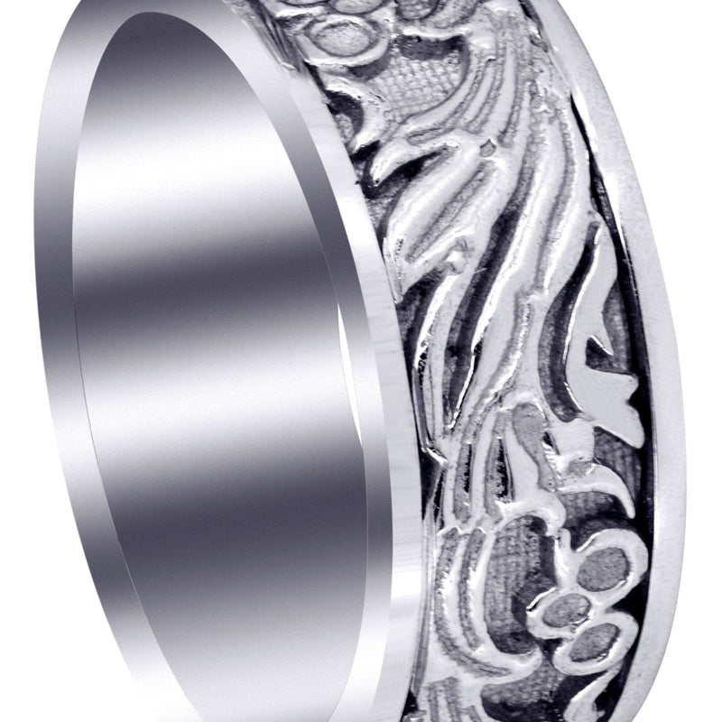 Antique Unique Mens Wedding Band | High Polish Finish (Jake)