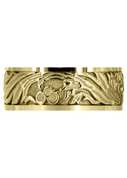 Yellow Gold Antique Unique Mens Wedding Band | High Polish Finish (Jake)